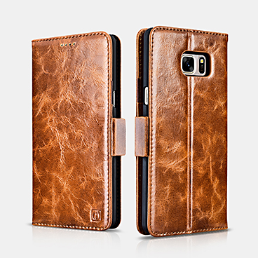 Oil Wax Leather Wallet Folio Case For SAMSUNG Galaxy Note 7