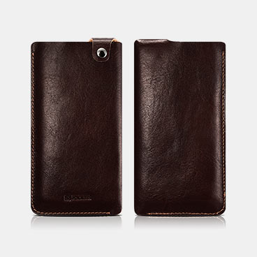 Vegetable Tanned Leather 4.7inch Straight Leather Pouch Universal Mobile Phone Pouch