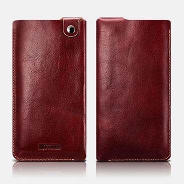 Vegetable Tanned Leather 5.5inch Straight Leather Pouch Universal Mobile Phone Pouch