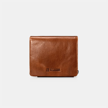 Vegetable Tanned Leather Portable Wallet with One ID Window and Six Card Slots