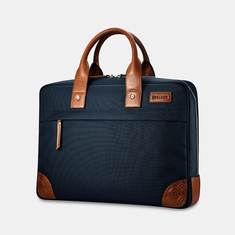 Protective Simple Tablet Laptop Messenger Handbag(Fabric+Leather)