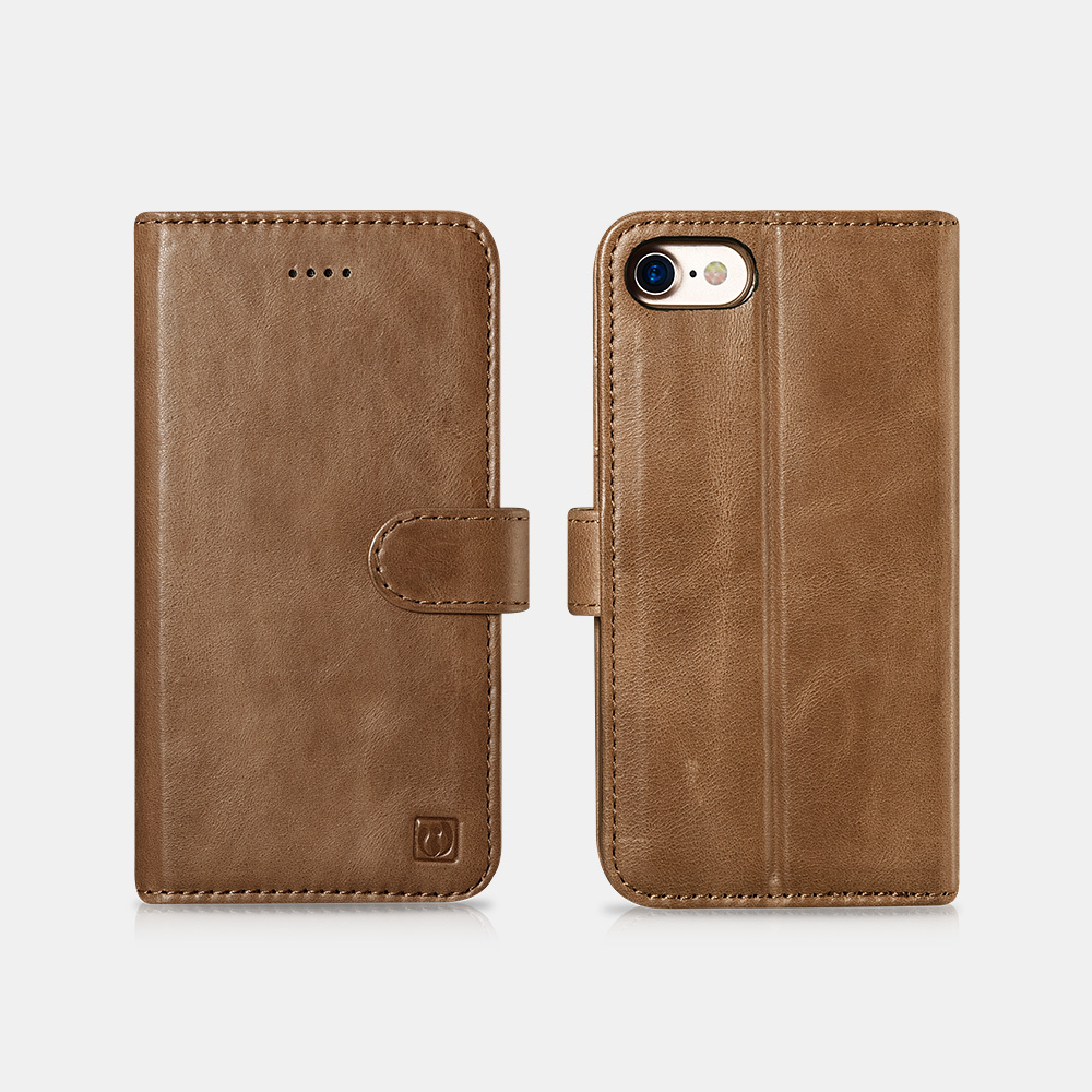 iPhone 7/8 Genuine Leather Detachable 2 in 1 Wallet Folio Case