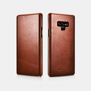 Note 9 Curved Edge Real Leather Flip Case