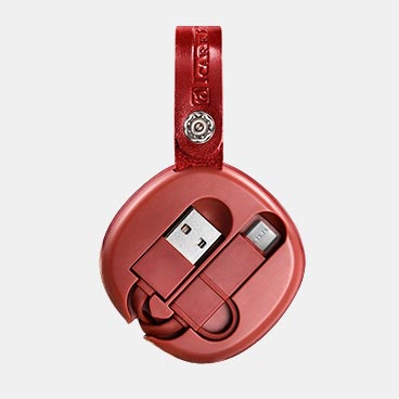 ICARER Real Leather Retractable 2 in 1 Charging Cable（Micro+TP-C） 