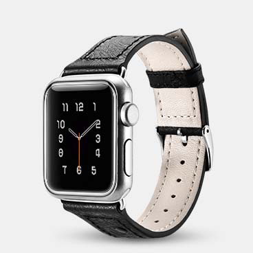 Ostrich Pattern Genuine Cowhide Leather Watchband for iWatch 42mm/44mm
