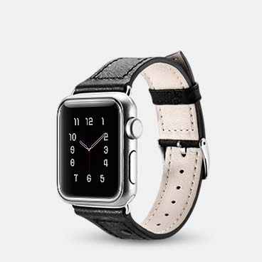 Ostrich Pattern Genuine Cowhide Leather Watchband for iWatch 38mm/40mm