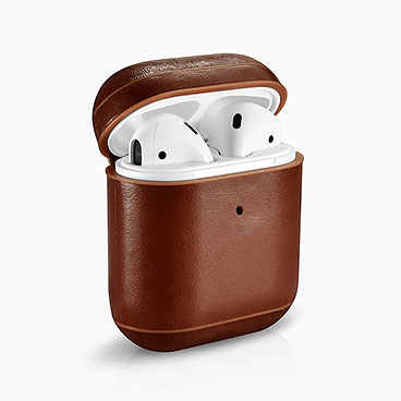 Vintage  Leather Airpods Protective Case with LED Indicator Hole 